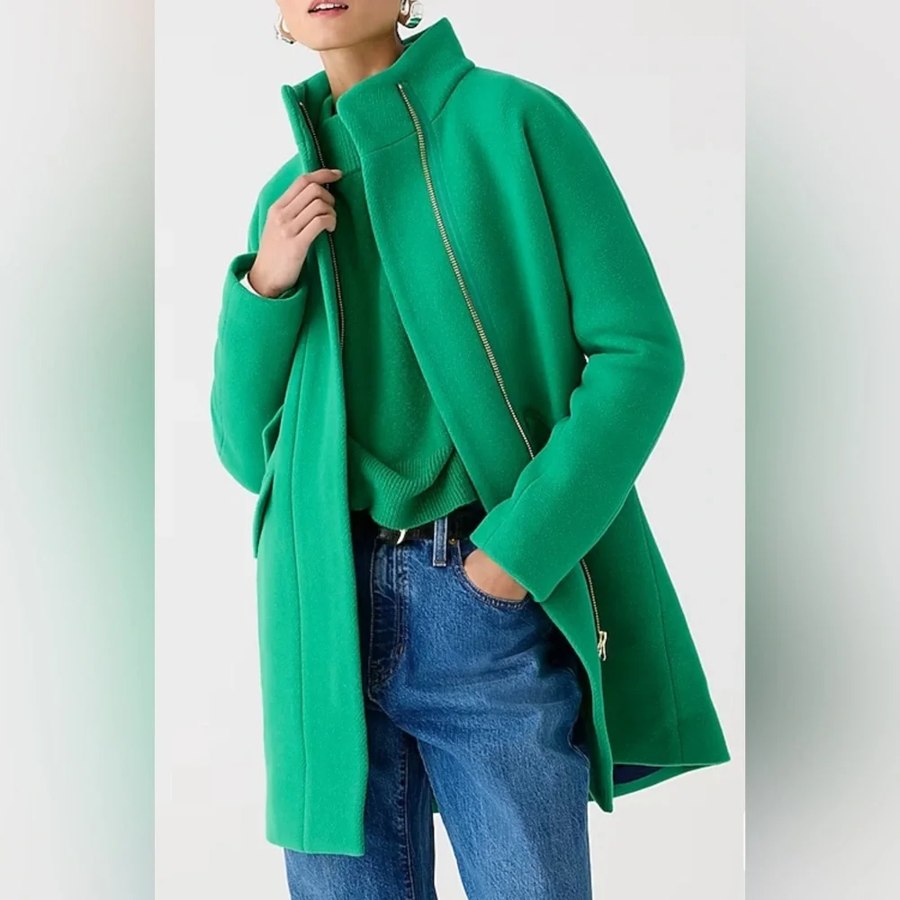 New JCrew Cocoon coat in Italian stadium-cloth wool blend